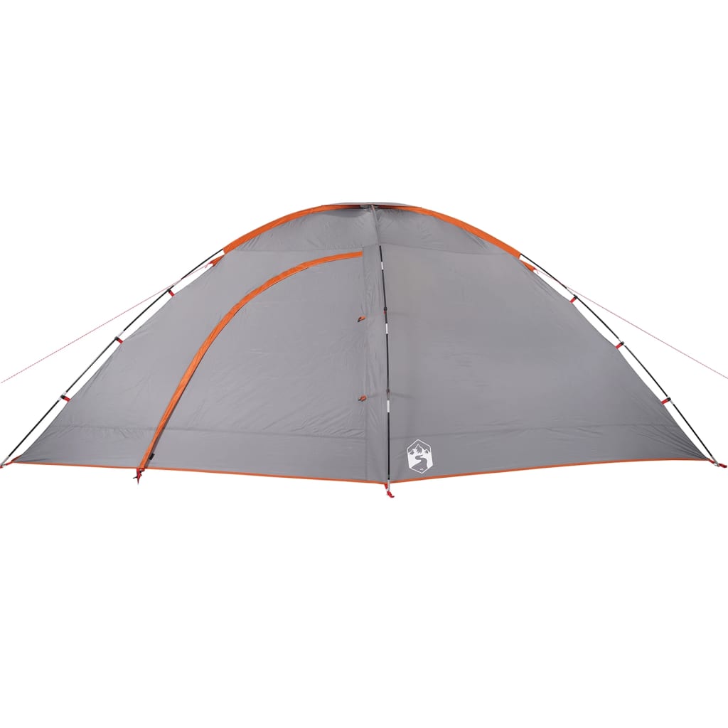 Campingzelt 8 Personen Grau und Orange Wasserdicht