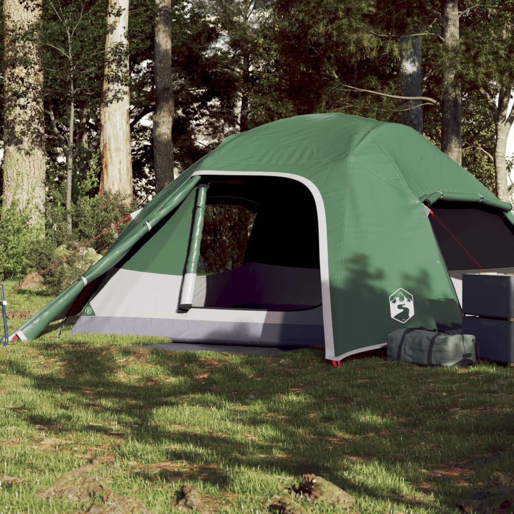 Kuppel-Campingzelt 4 Personen Grün Wasserdicht