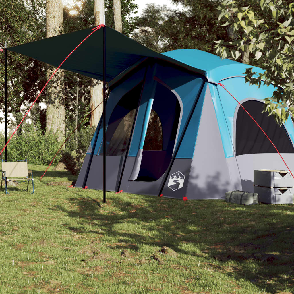 Campingzelt 5 Personen Blau Wasserdicht