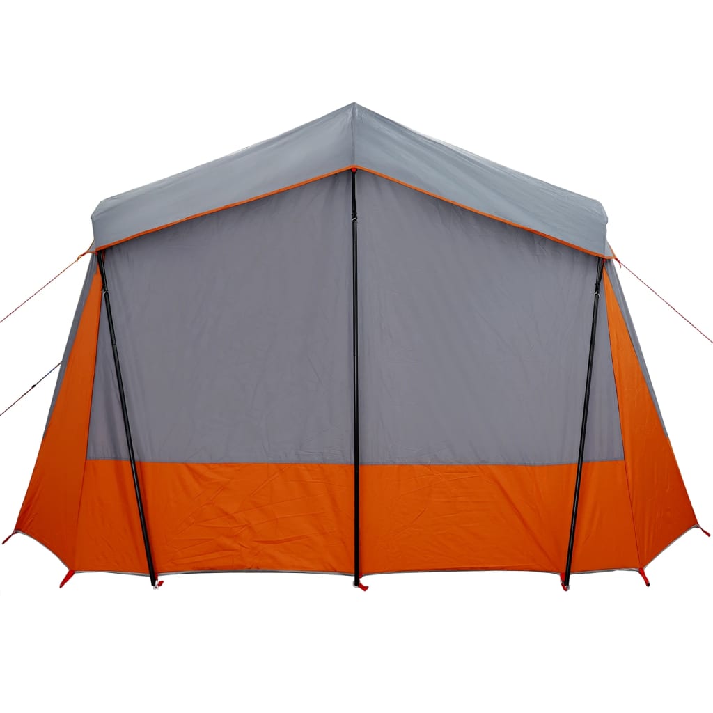 Campingzelt 5 Personen Grau und Orange Wasserdicht