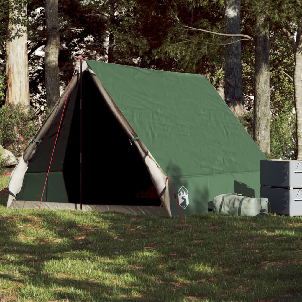 Camping-Keilzelt 2 Personen Grün Wasserdicht