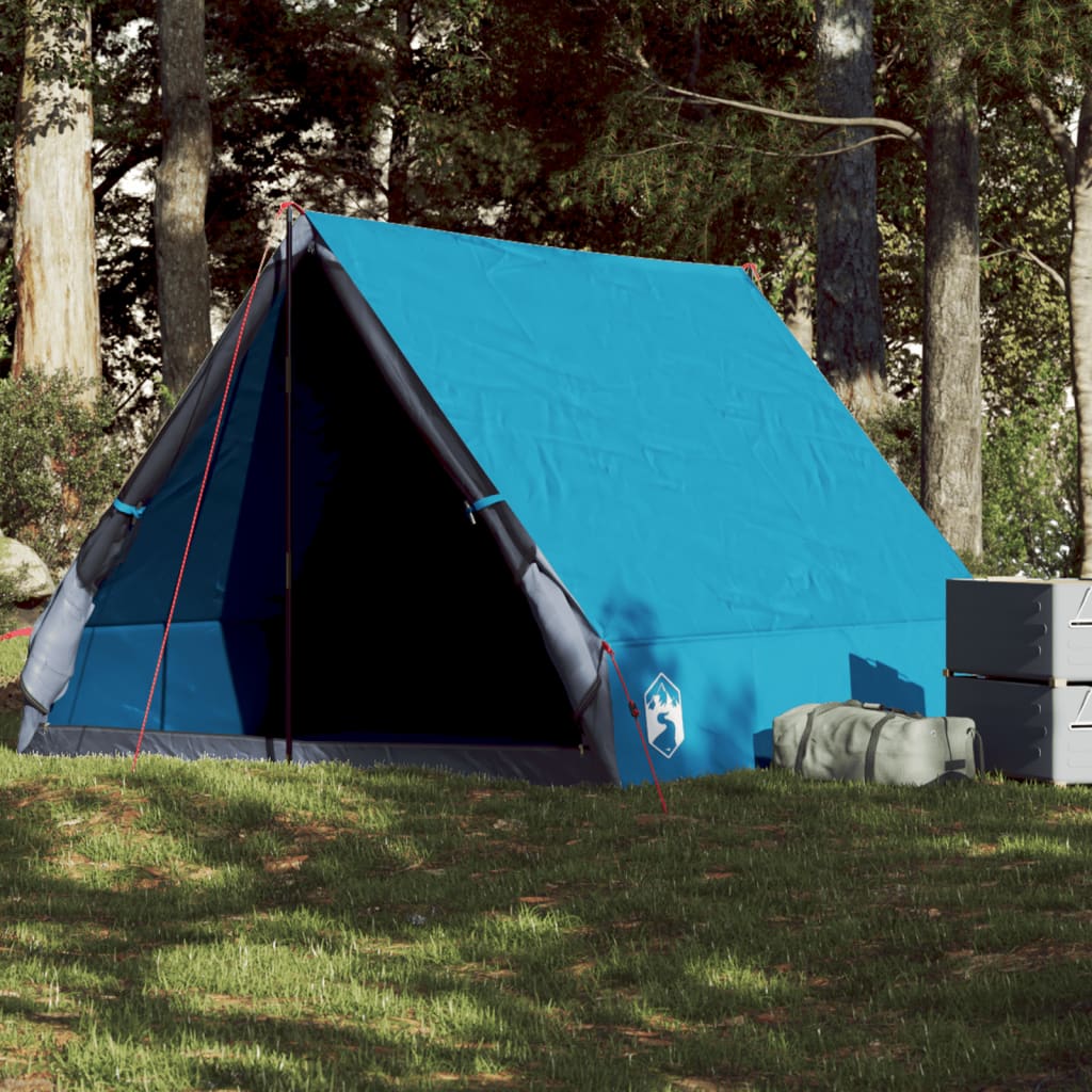 Camping-Keilzelt 2 Personen Blau Wasserdicht