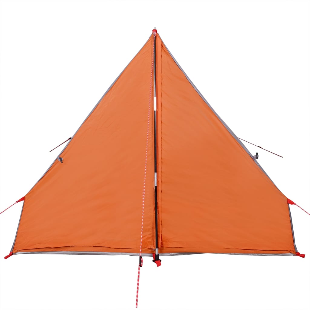 Camping-Keilzelt 2 Personen Grau und Orange Wasserdicht