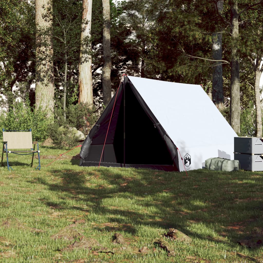 Camping-Keilzelt 2 Personen Weiß Verdunkelt Wasserdicht