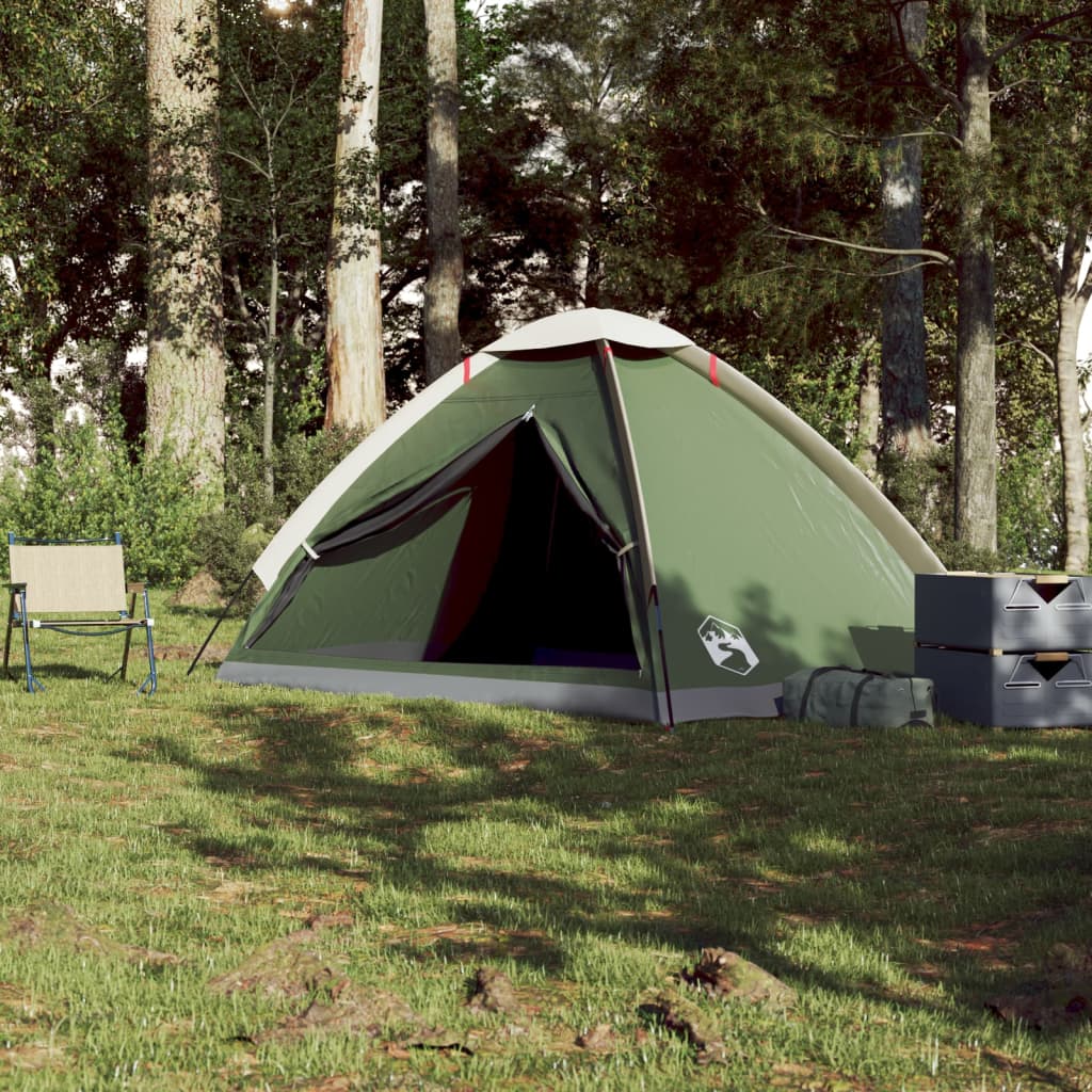 Kuppel-Campingzelt 4 Personen Grün Wasserdicht