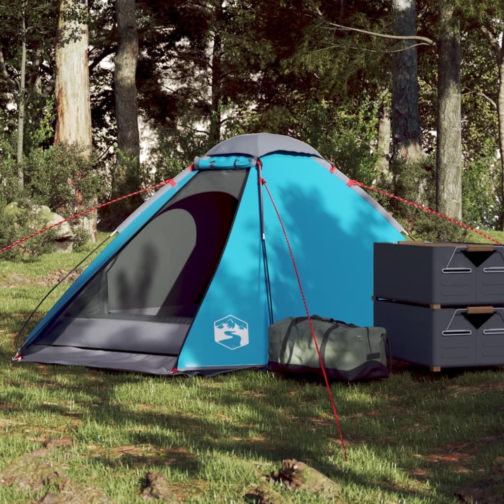 Kuppel-Campingzelt 2 Personen Blau Wasserdicht