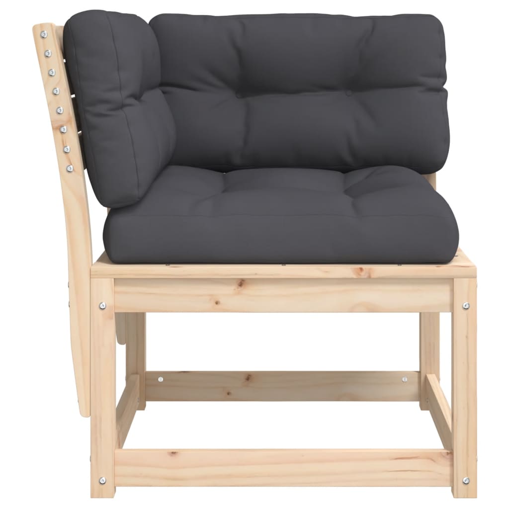 Garten-Ecksofa mit Kissen 73x73x78 cm Massivholz Kiefer