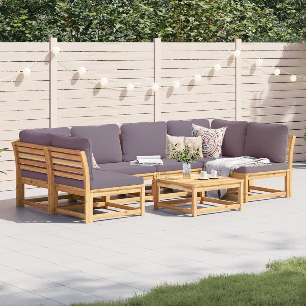 7-tlg. Garten-Lounge-Set mit Kissen Massivholz Akazie