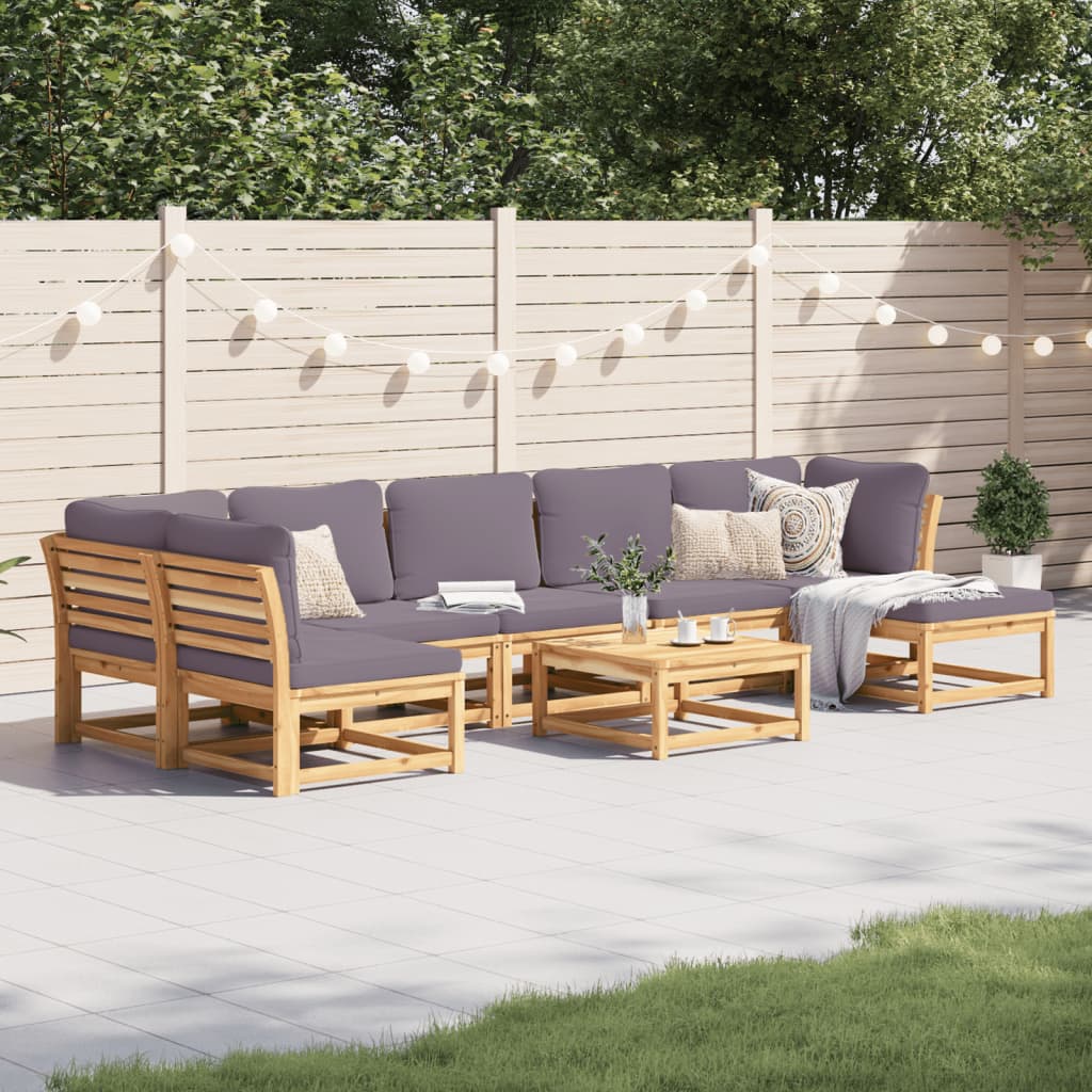 8-tlg. Garten-Lounge-Set mit Kissen Massivholz Akazie