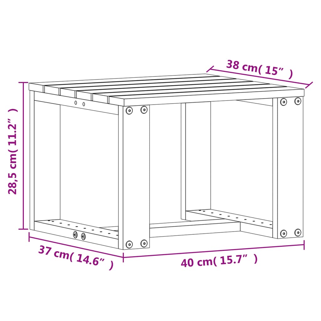 3-tlg. Garten-Lounge-Set Wachsbraun Massivholz Kiefer