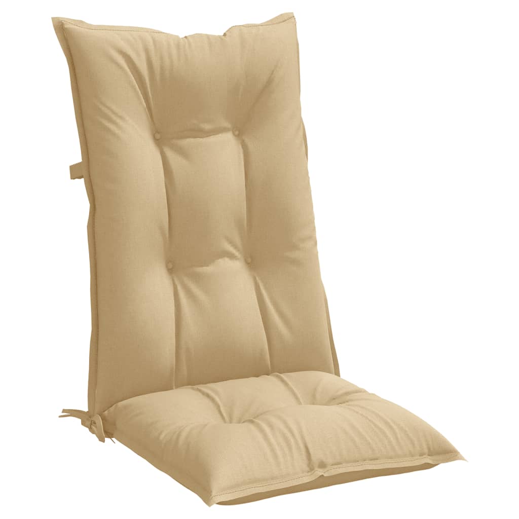 Hochlehner-Auflagen 2 Stk. Melange Beige 120x50x7 cm Stoff