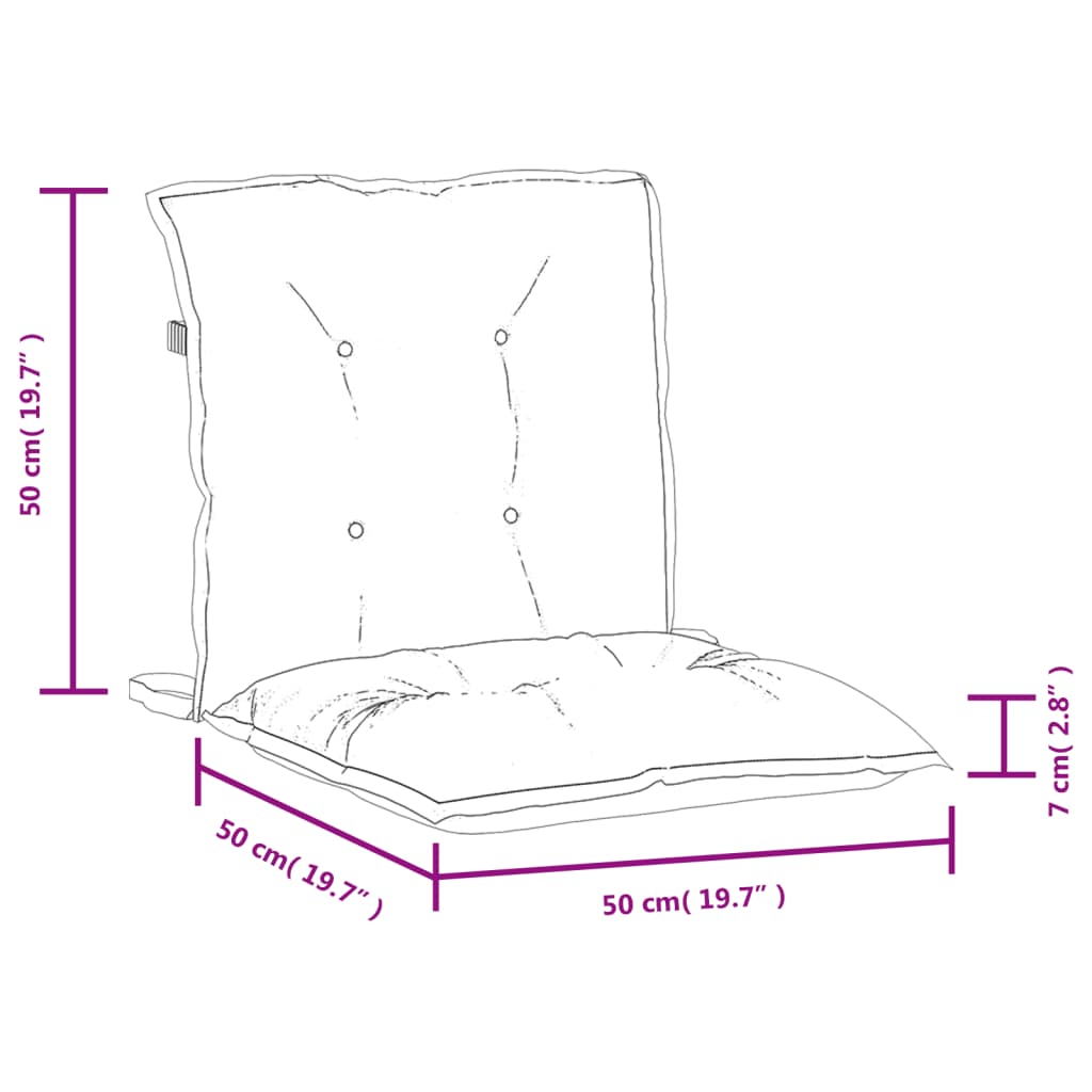 Niedriglehner-Auflagen 2 Stk. Melange Beige 100x50x7 cm Stoff