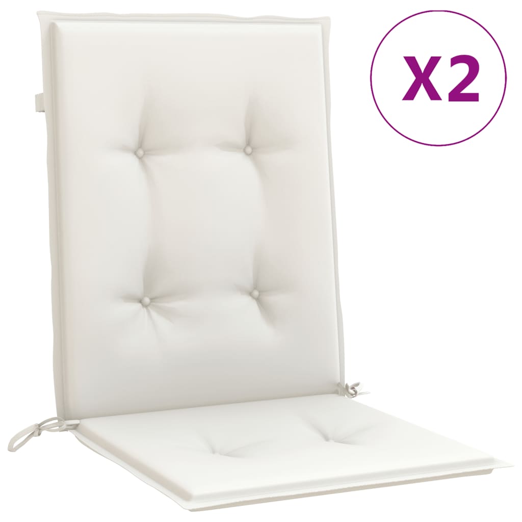 Niedriglehner-Auflagen 2 Stk. Melange Creme 100x50x4 cm Stoff