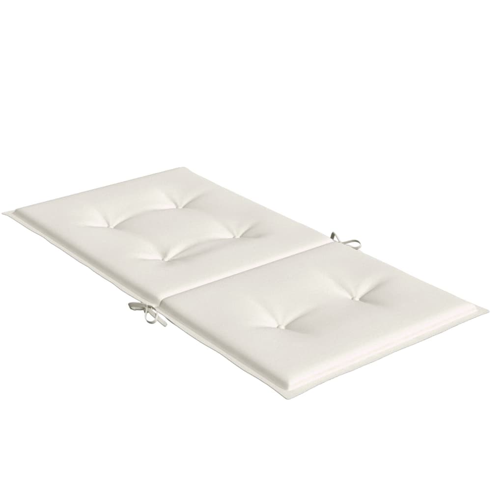 Niedriglehner-Auflagen 2 Stk. Melange Creme 100x50x4 cm Stoff