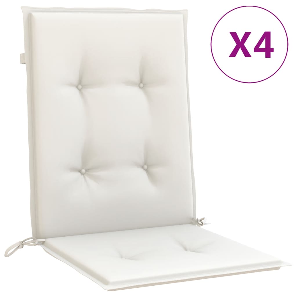 Niedriglehner-Auflagen 4 Stk. Melange Creme 100x50x4 cm Stoff