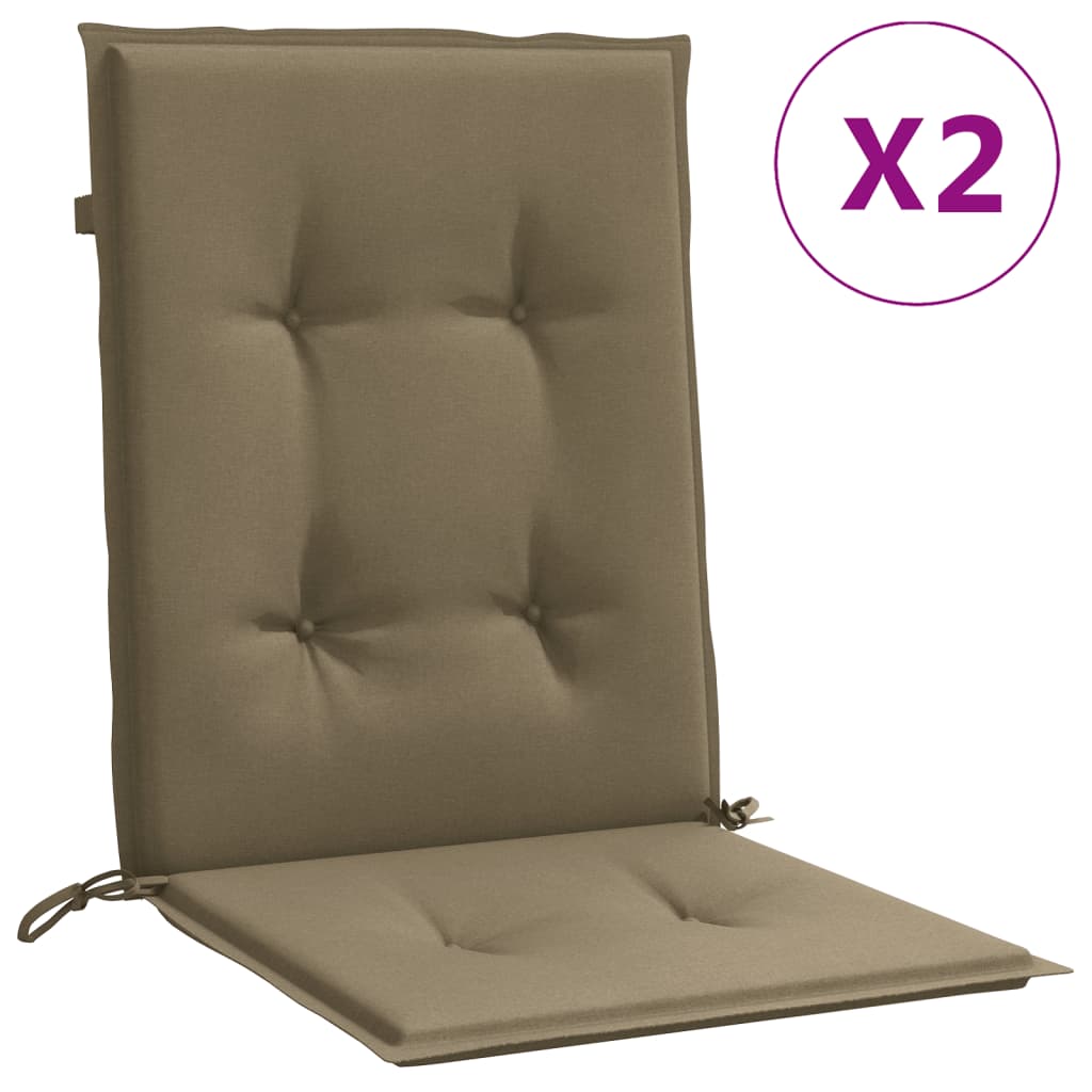 Niedriglehner-Auflagen 2 Stk. Melange Taupe 100x50x4 cm Stoff