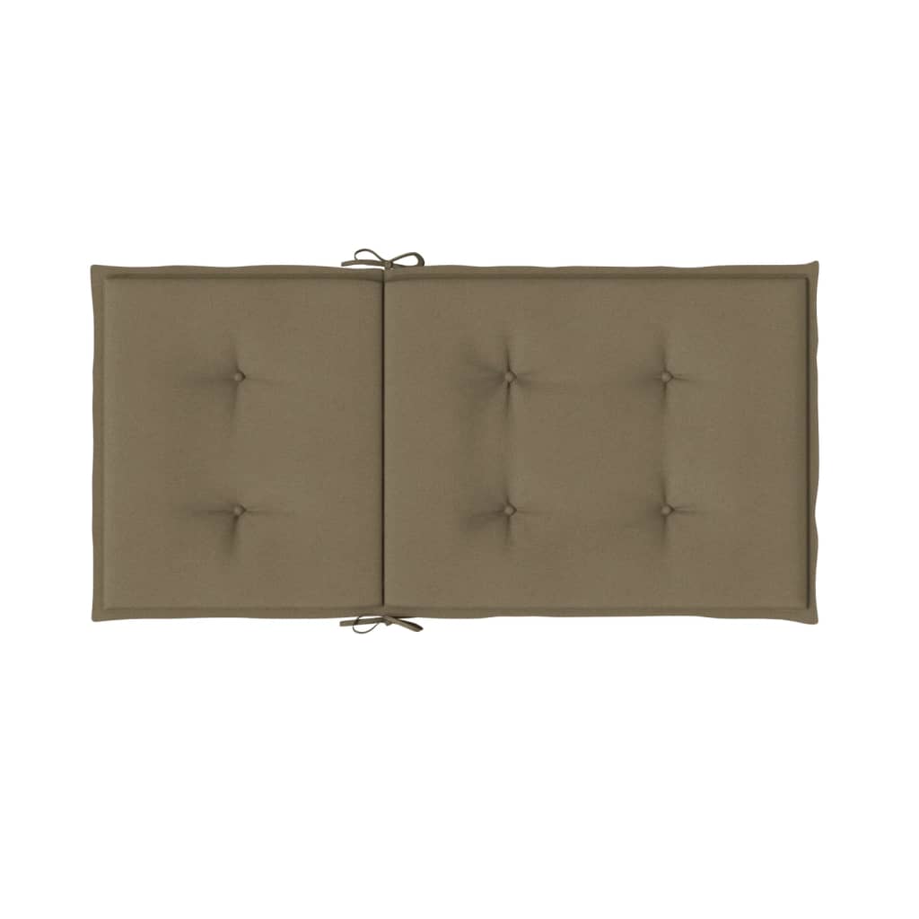 Niedriglehner-Auflagen 2 Stk. Melange Taupe 100x50x4 cm Stoff