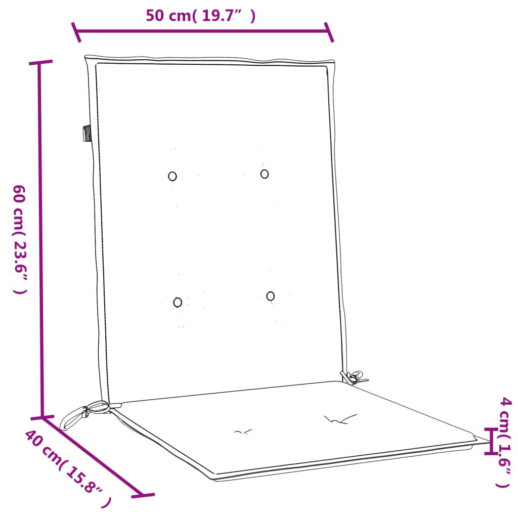 Niedriglehner-Auflagen 6 Stk. Melange Taupe 100x50x4 cm Stoff