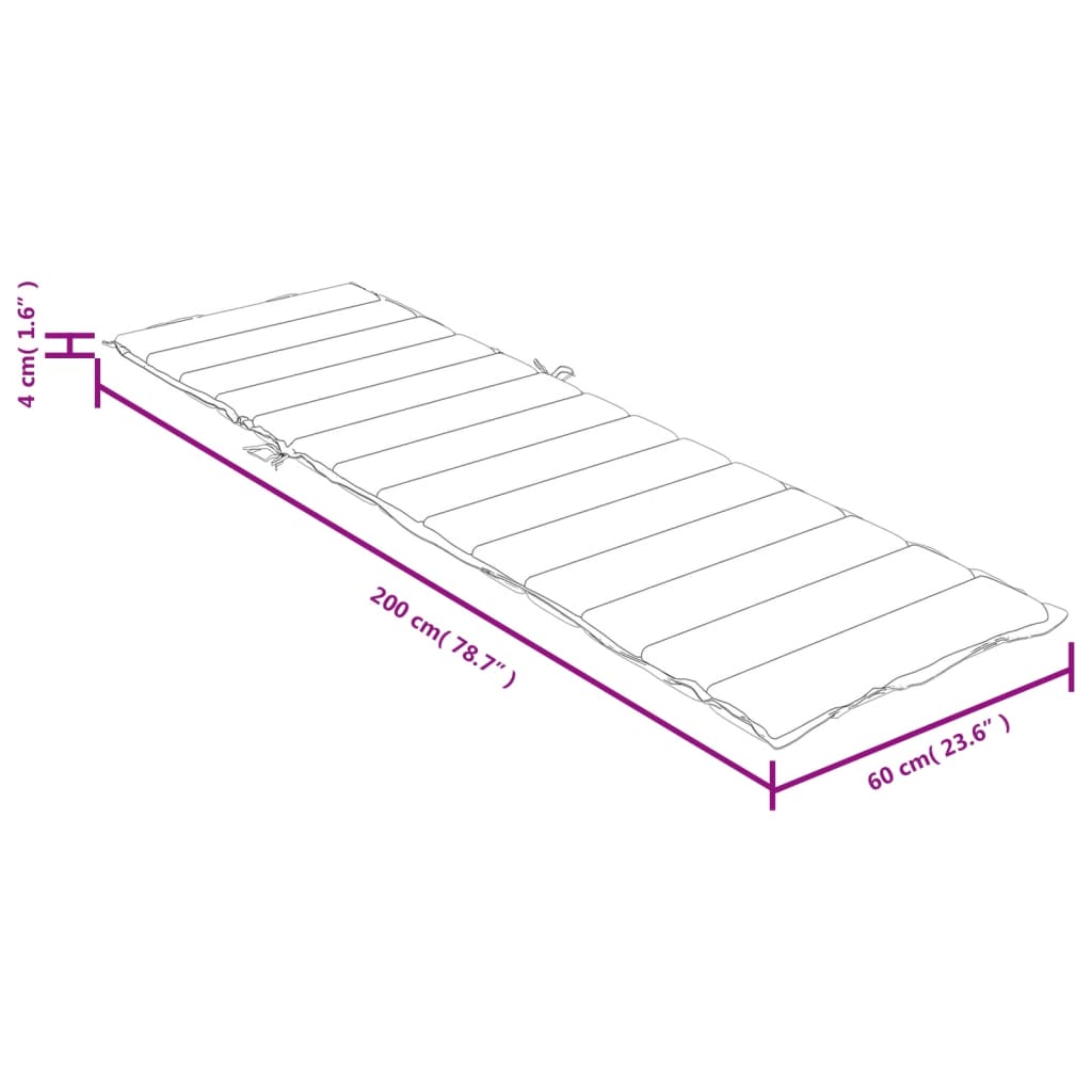 Sonnenliegen-Auflage Melange Creme 200x60x4 cm Stoff