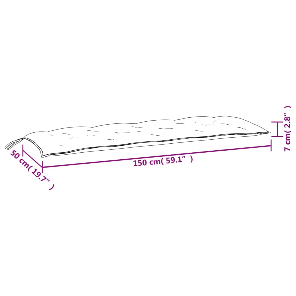 Gartenbank-Auflage Melange Anthrazit 150x50x7 cm Stoff