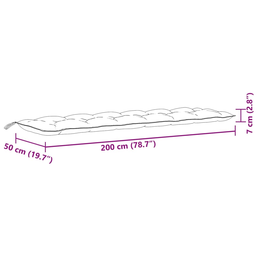 Gartenbank-Auflagen 2 Stk. Melange Beige 200x50x7 cm Stoff