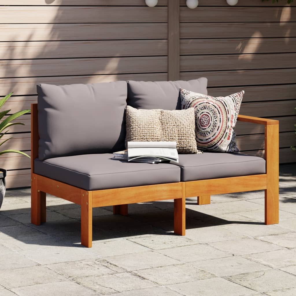 Gartensofa mit 1 Armlehne 2-Sitzer Massivholz Akazie