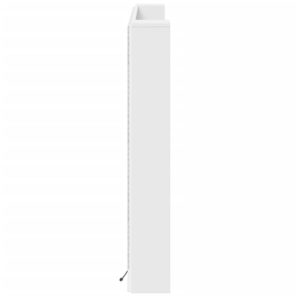 LED-Kopfteil mit Ablagen Weiß 160x16,5x103,5 cm