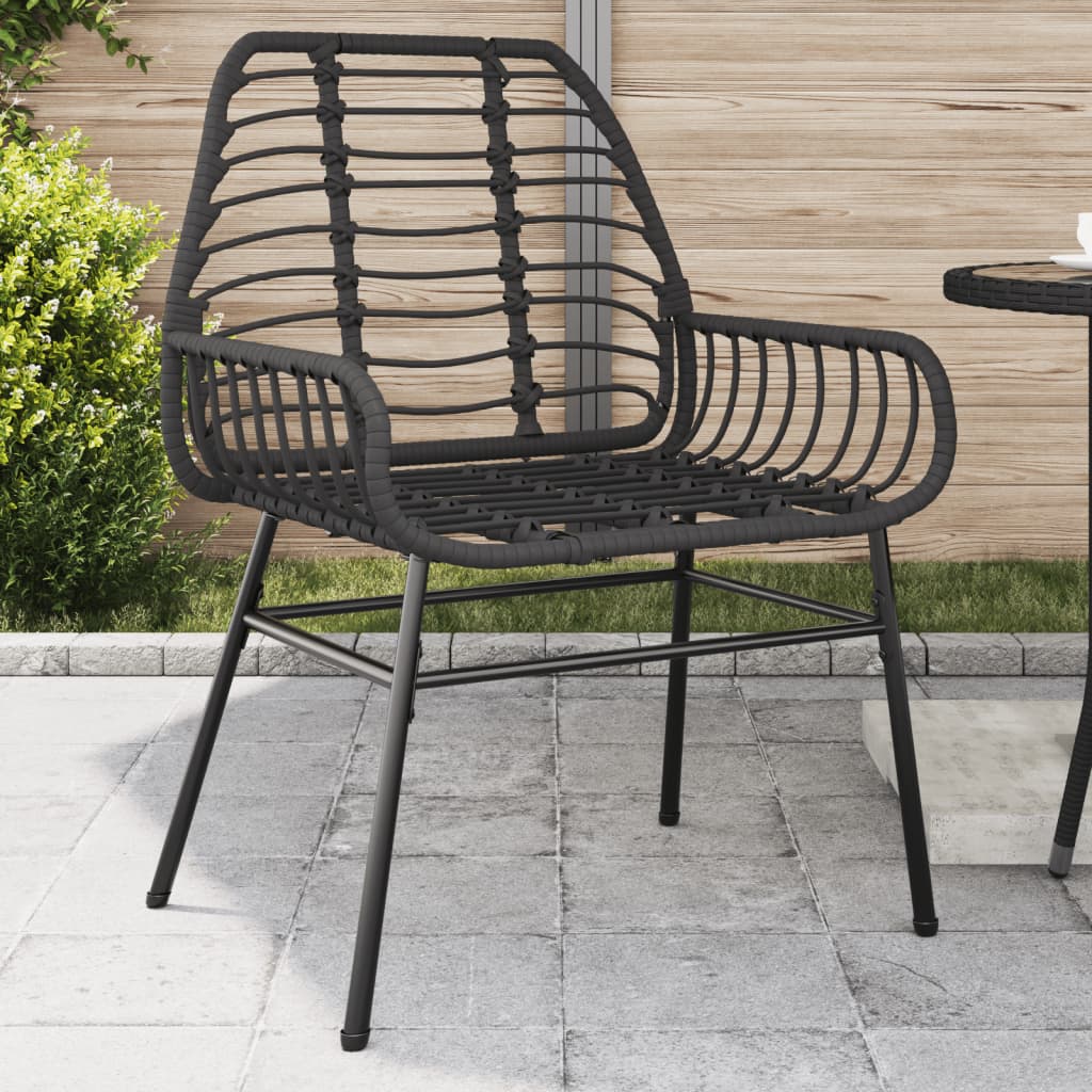 Gartenstühle 2 Stk. Schwarz Poly Rattan