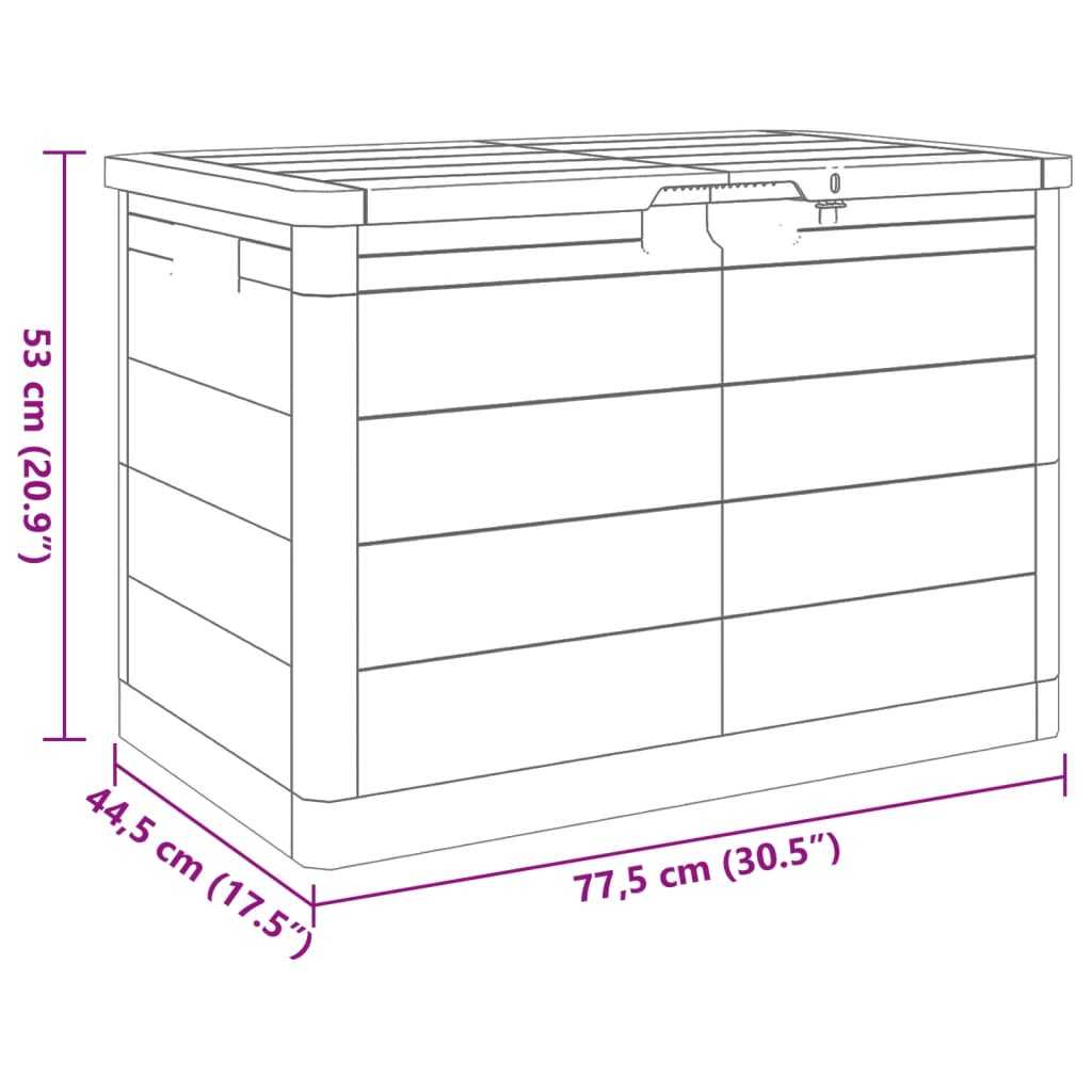 Outdoor-Kissenbox Grau 77,5x44,5x53 cm Polypropylen