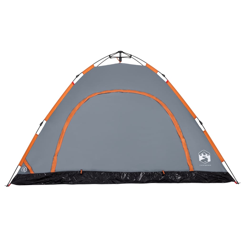 Campingzelt 5 Personen Grau und Orange Quick Release