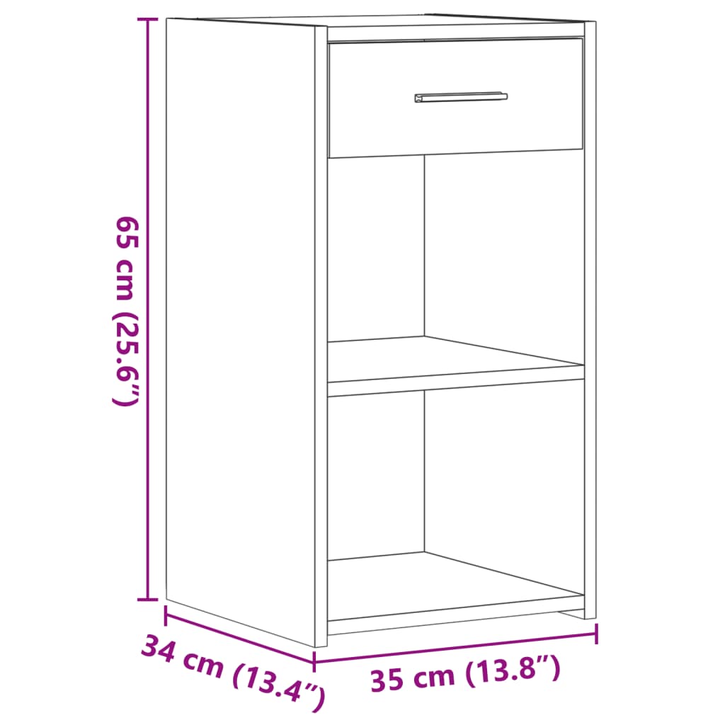 Nachttisch Braun Eichen-Optik 35x34x65 cm Holzwerkstoff