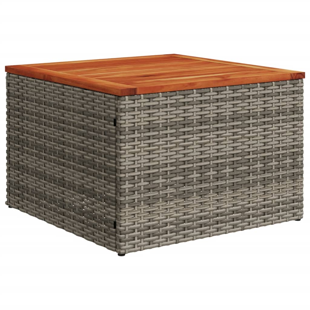 8-tlg. Garten-Sofagarnitur mit Kissen Grau Poly Rattan