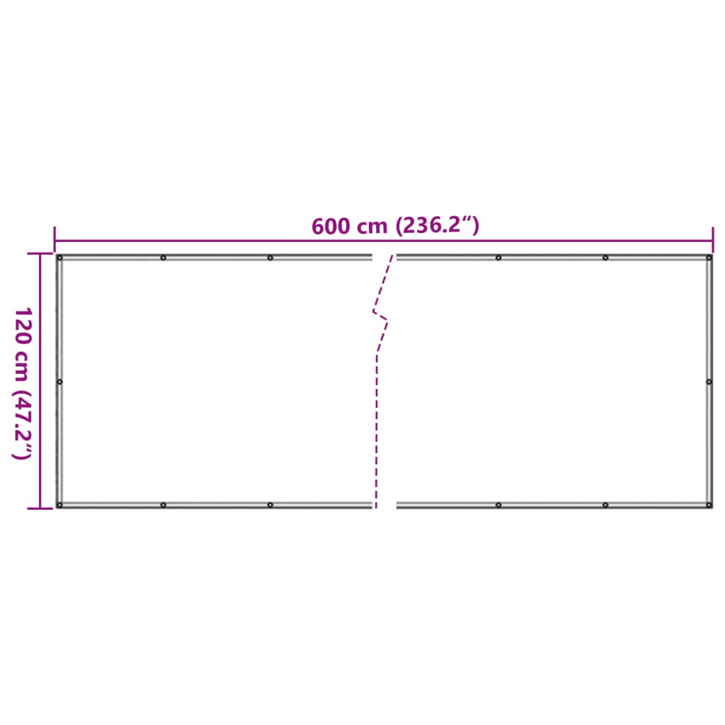 Garten-Sichtschutz Steinoptik Grau 600x120 cm PVC