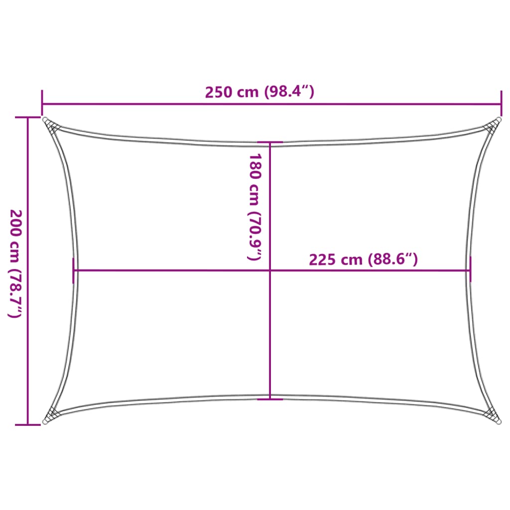 Sonnensegel 160 g/m² Rechteckig Sandfarben 2x2,5 m HDPE