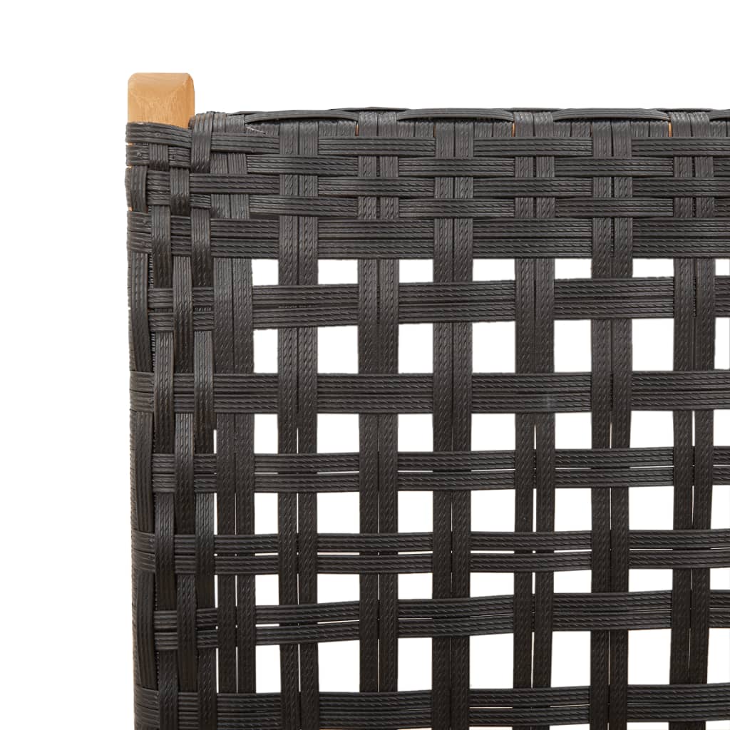 Gartenstuhl Verstellbar 4 Stk. Schwarz Poly Rattan Massivholz