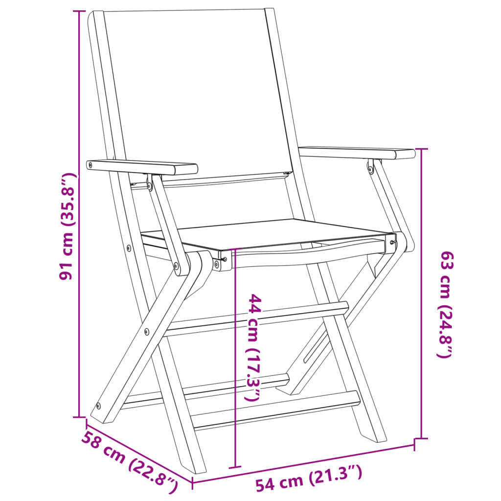 Gartenstühle 8 Stk. Klappbar Taupe Stoff und Massivholz