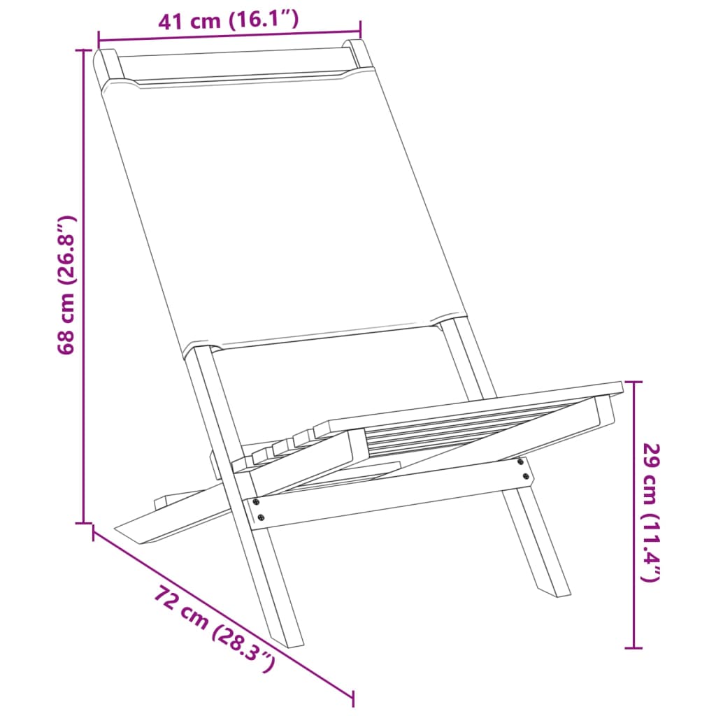 Gartenstühle 4 Stk. Klappbar Cremeweiß Stoff und Massivholz