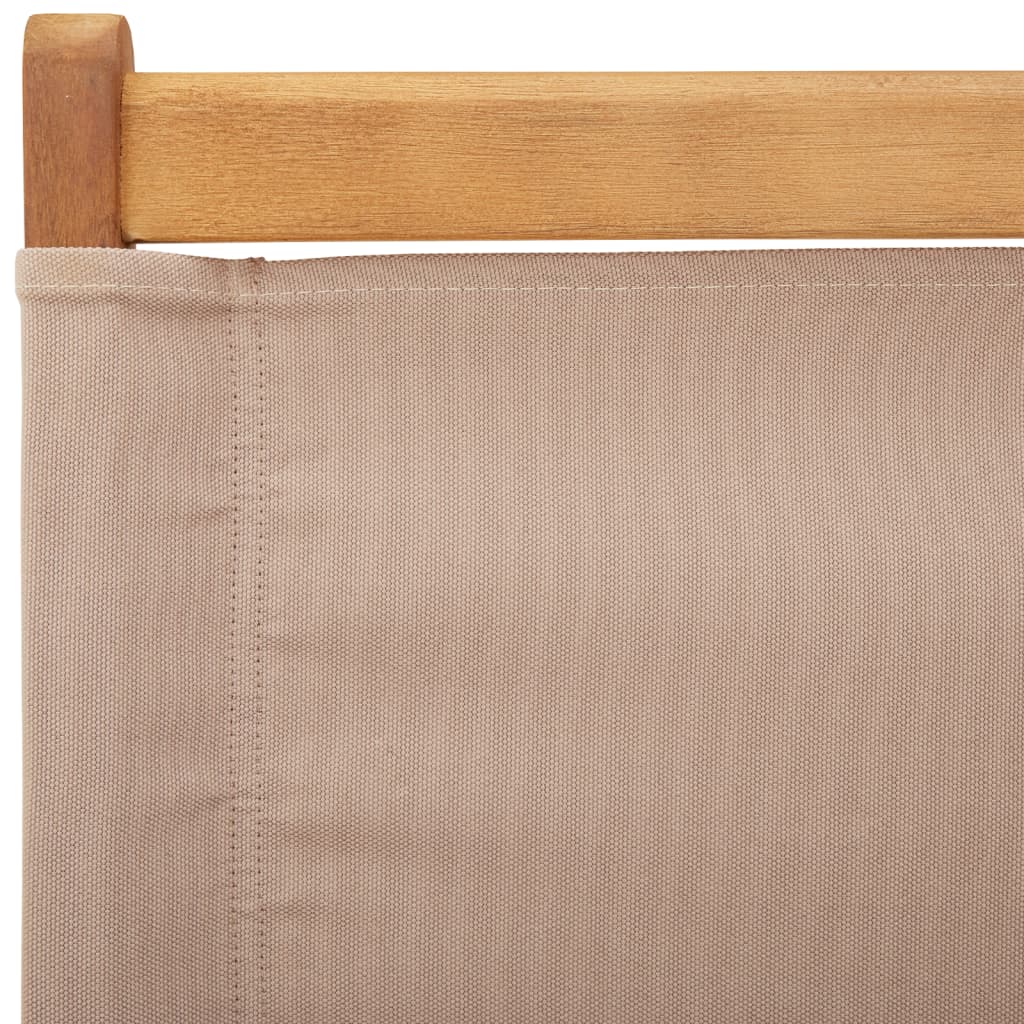 Gartenstühle 4 Stk. Klappbar Taupe Stoff und Massivholz