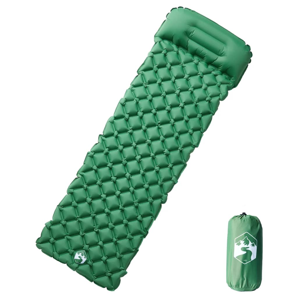 Isomatte mit Integriertem Kissen Aufblasbar Grün