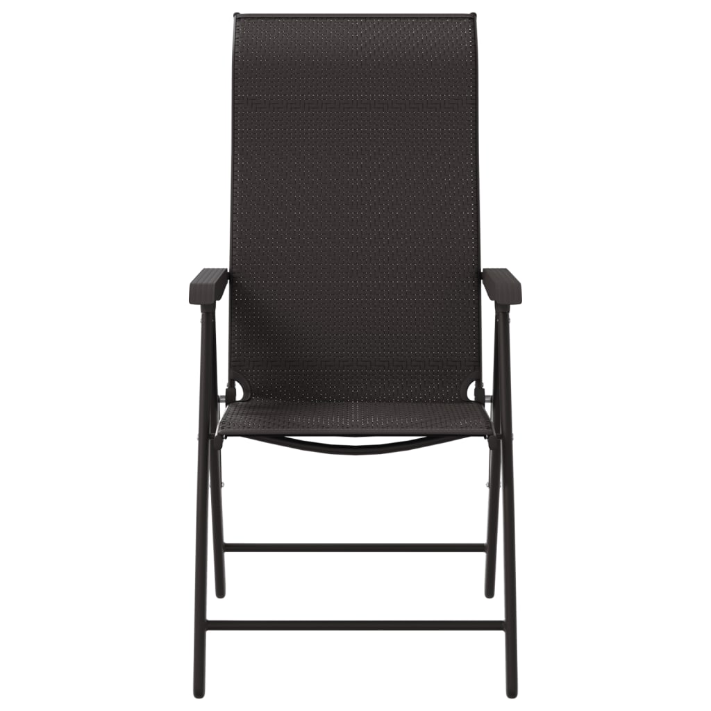 Gartenstühle 8 Stk. Klappbar Schwarz Kaffeebraun Poly Rattan