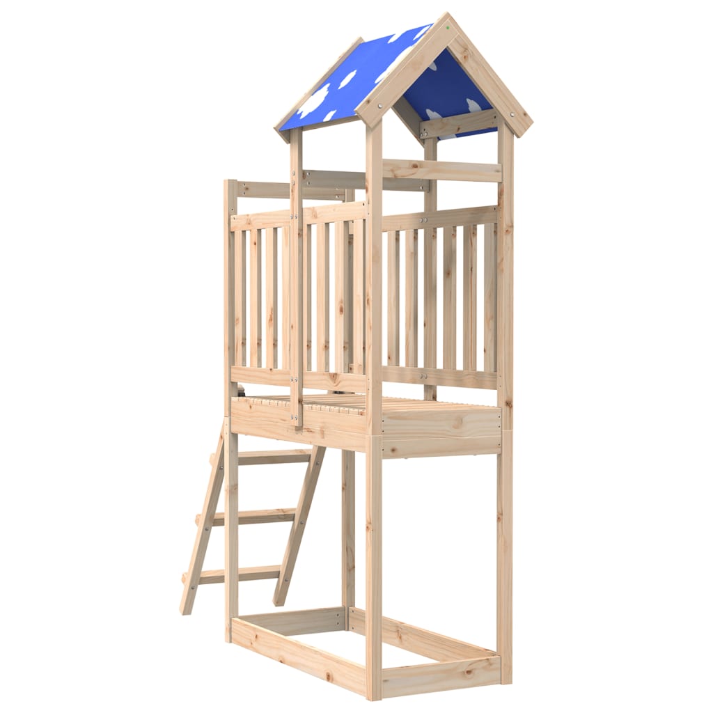 Spielturm mit Leiter 110,5x52,5x215 cm Massivholz Kiefer