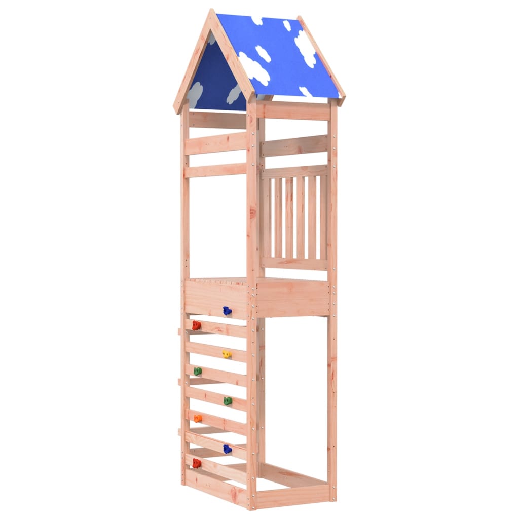 Spielturm mit Kletterwand 85x52,5x265 cm Massivholz Douglasie