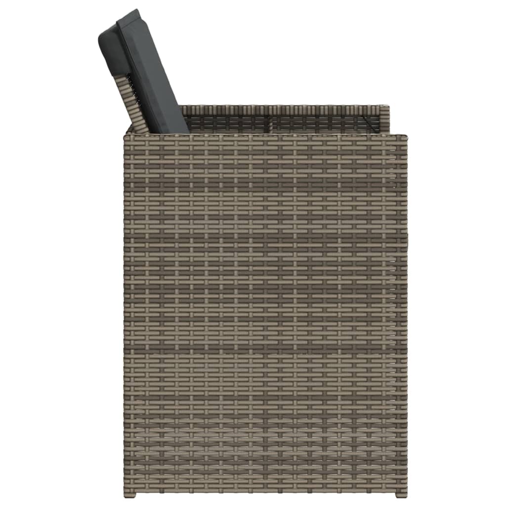 Gartenstühle mit Kissen 4 Stk. Grau Poly Rattan