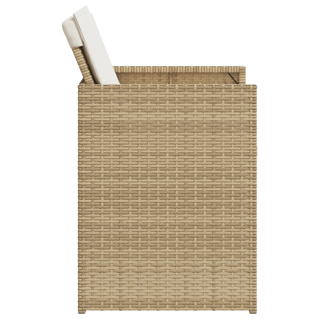 Gartenstühle mit Kissen 4 Stk. Beige Poly Rattan