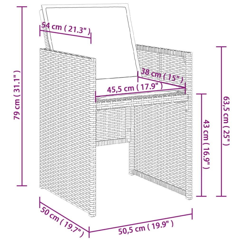 Gartenstühle mit Kissen 4 Stk. Beige Poly Rattan