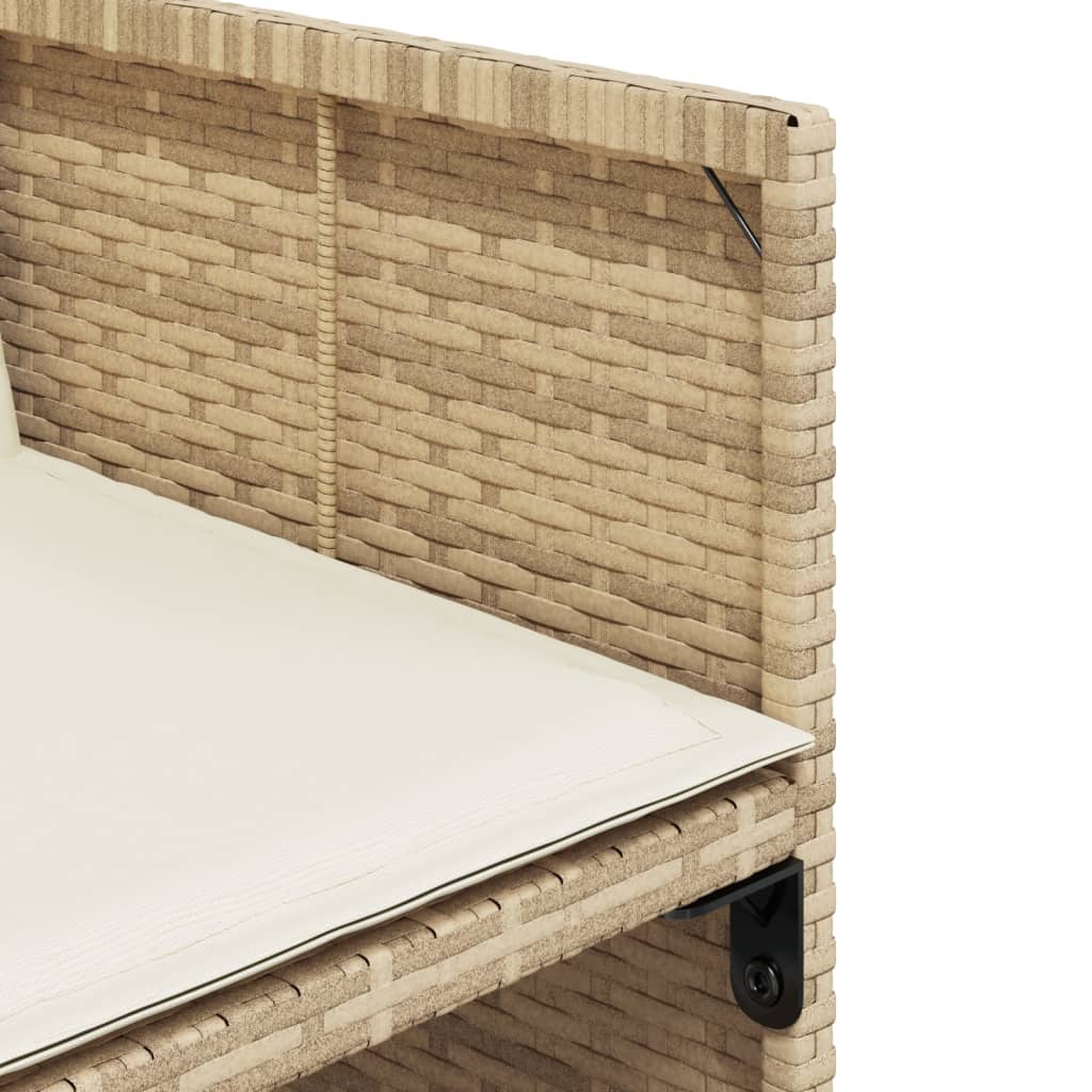 Gartenstühle mit Kissen 4 Stk. Beige Poly Rattan