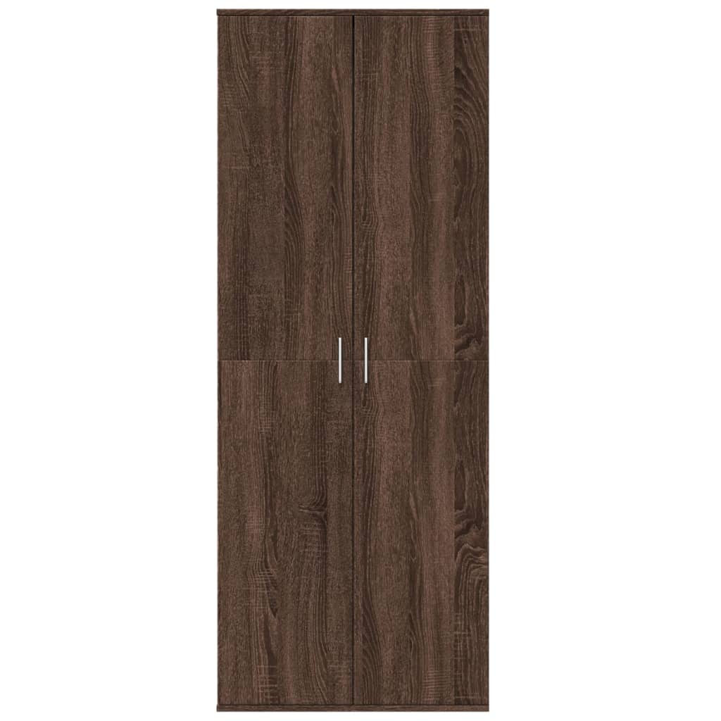 Highboard Braun Eichen-Optik 70x35x180 cm Holzwerkstoff