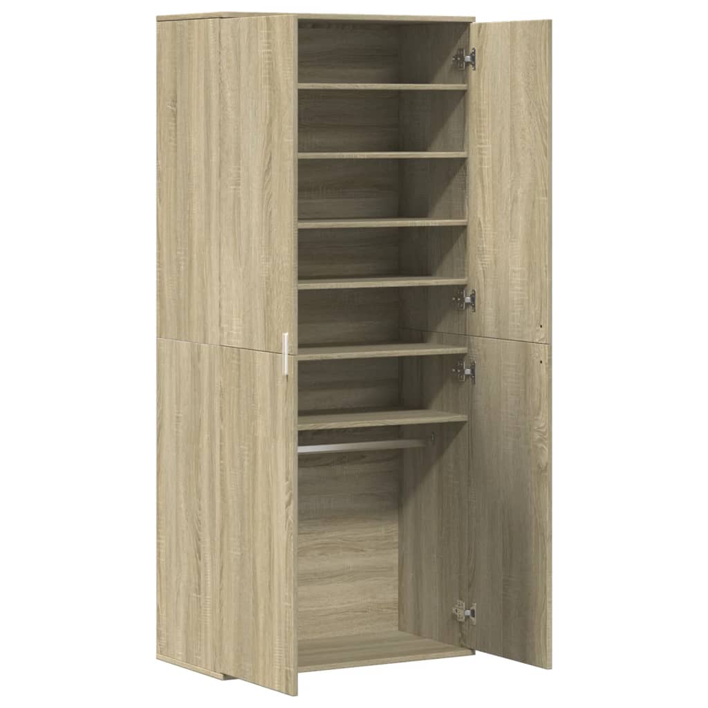 Schuhschrank Sonoma-Eiche 80x39x178 cm Holzwerkstoff