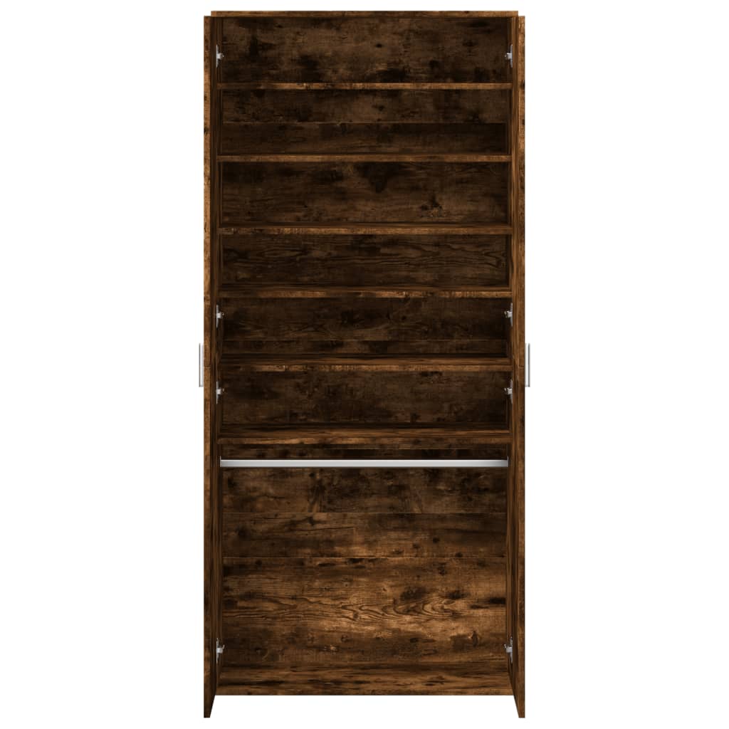 Schuhschrank Räuchereiche 80x39x178 cm Holzwerkstoff