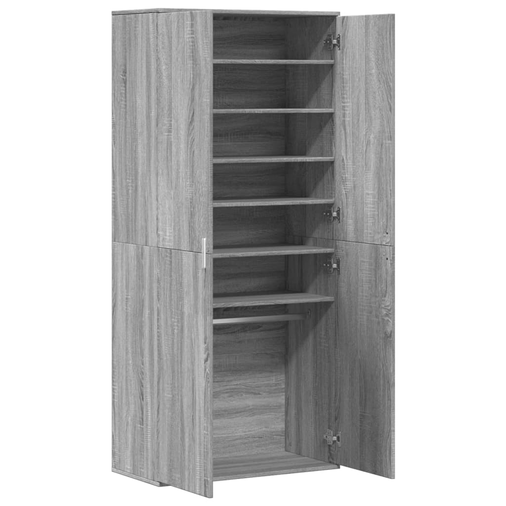 Schuhschrank Grau Sonoma 80x39x178 cm Holzwerkstoff